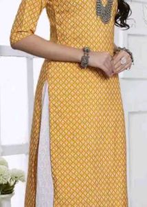 Printed Yellow Kurti