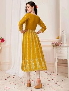 Elegant Yellow Anarkali Kurta