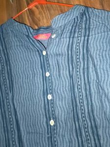 Grey Striped Tunic Top