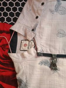 Stylish Fromal White Skype Pattern Shirt