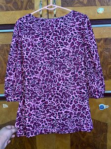 Pink Animal Print Top XL