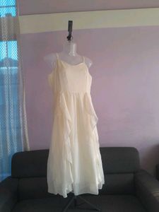 Cream Spaghetti Strap Dress