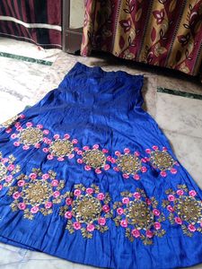 Blue Embroidered Lehenga Choli Set
