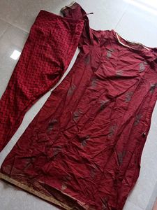 Maroon Kurta Set