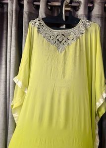 Lime Green Embellished Kurti