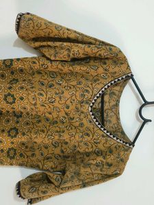 Block Print With Border Kurta