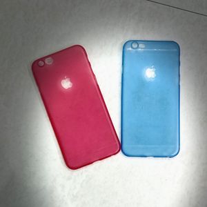 UltraSlim Case for iPhone 6/6S ) Fine Matte, Feather Light Cover - Light Red And Blue ( Pair Of 2)