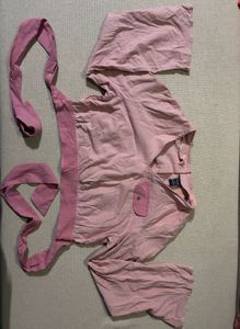 SHEIN Pink Wrap Tie Top