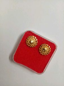Gold Floral Stud Earrings