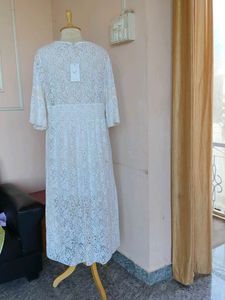Vintage White Lace Midi Dress