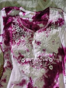 Embroidery Short Kurti (Tie Dye)