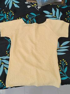 Yellow Square Neck Top