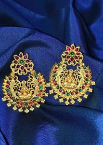 Elegant Gold-Plated Lakshmi Earrings