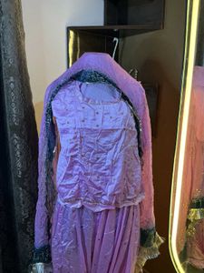 poshak pink Lavender Kurta Set & Dupatta