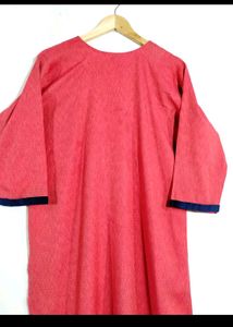 Coral Pink Embroidery Kurti