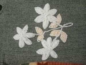 Gray Floral woolen kurta