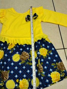 Cute Yellow &amp; Blue Dress new girl kids