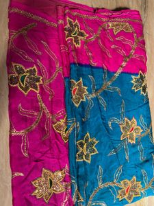 30 Yrs Old Pink Blue  Saree