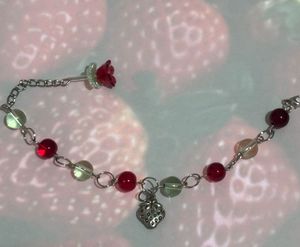 CUTE STRAWBERRY ADJUSTABLE CHARM BRACELET