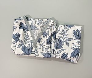Blue and White Floral Suit Set