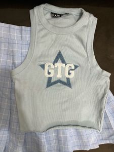 Zudio High Neck Gtg y2k T-shirt crop top