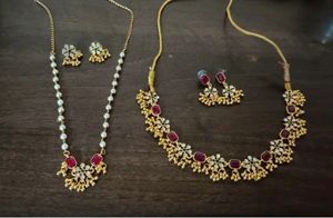 Combo jewellery(Gold Plated Green-Pink