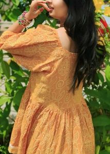 Boho Chic Mustard Floral Dress