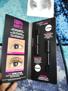 Huda Beauty Mascara Sample Card + Wishful Serum C