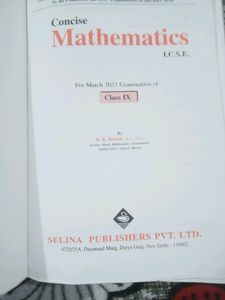 Selina Consise Mathematics Book Class 9th Icse Second Hand Book