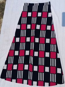 Retro Checkered Maxi Skirt