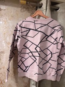 Pink Geometric Print Sweatshirt, Bust-36