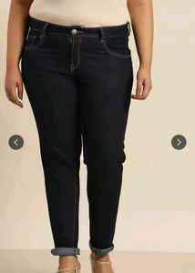 Sztori Women Plus Size Navy Blue Skinny Fit