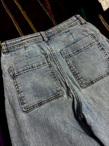 Light Blue Mid Waist Parallel Pant