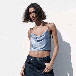 ZARA New Satin Crop Top