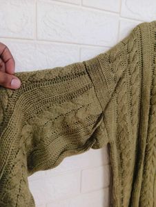 Olive Green Knit Sweater Top