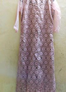 Elegant Pink Embroidered Kurta Full Set