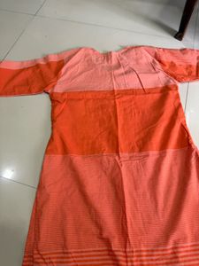 Patchwork Orange Kurta