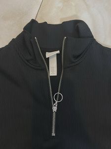 H&amp;M Black Zip-Up Top
