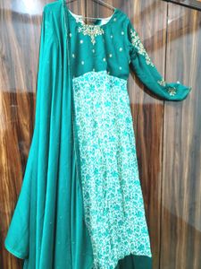 Elegant Green Anarkali Kurta Set