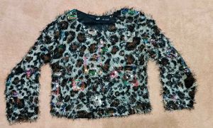 Animal Print Sequin Top