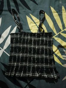 Plaid Smocked Crop Top