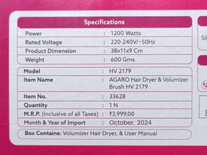 Agaro Volumizer Hair Dryer