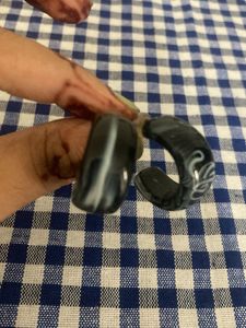 Black & White Resin Hoop Earrings