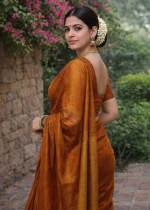 ✨Golden Saree – Minimal & Elegant