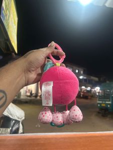 Bright Starts Bee Plush Pink Teal Striped / Polka