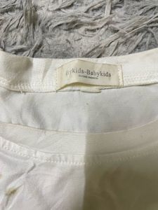 White Textured Layered Tee
