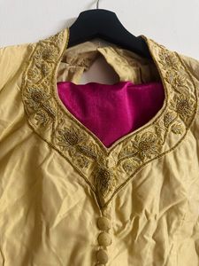 Gold Blouse with Embroidery Detail