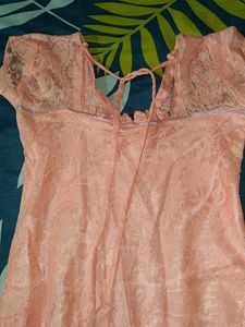 Peach Lace Kurti