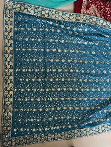 Teal Sequin Saree