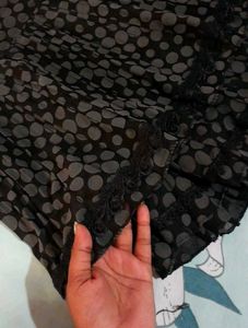 Kawai Black Ruffle Skirt With Lace